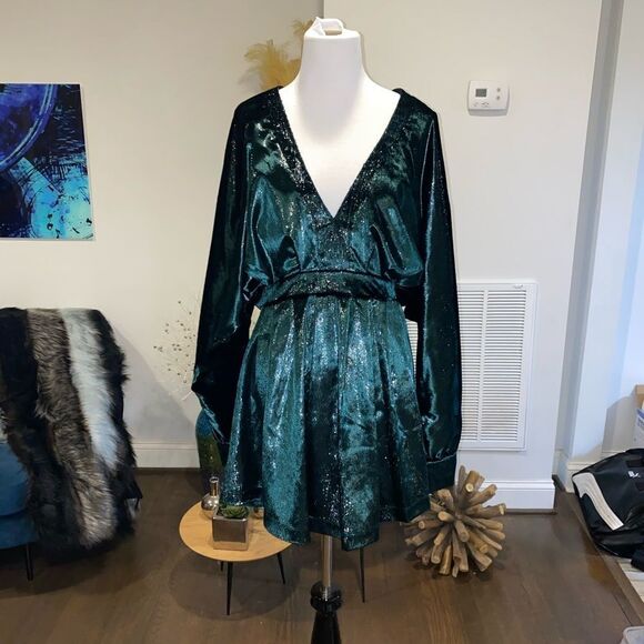 Balmain Kimono Sleeve Velvet Minidress - Picture 4 of 8